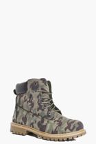 Boohoo Orla Camo Shearling Lined Hiker Boot Camo