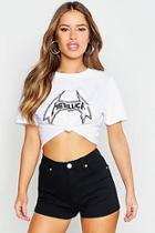 Boohoo Petite Denim Stretch Mini Short