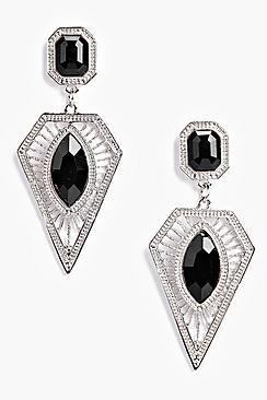 Boohoo Amy Statement Stone Detail Earrings