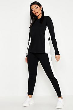 Boohoo Colour Block Straight Leg Jogger