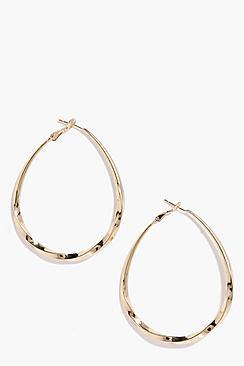 Boohoo Lacey Twisted Teardrop Hoops
