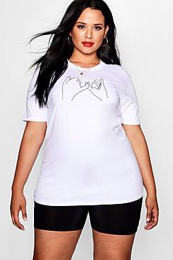 Boohoo Plus Megan Pinky Promise Tee