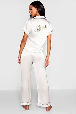 Boohoo Bride Embroidered Pj's