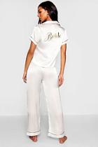 Boohoo Bride Embroidered Pj's