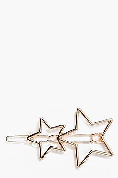 Boohoo Lena Double Star Hair Clip