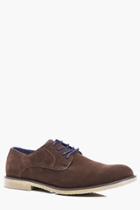 Boohoo Faux Suede Derby Shoes Brown