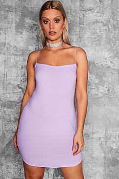 Boohoo Plus Em Square Neck Hem Detail Bodycon Dress