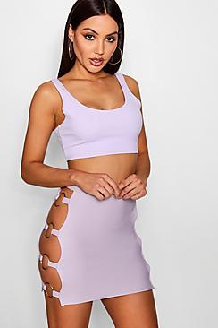Boohoo Extreme Ring Side Hardware Mini Skirt