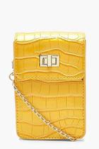 Boohoo Mini Croc Rectangle Cross Body Bag