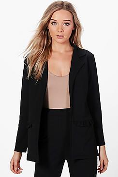 Boohoo Bella Frill Pocket Blazer
