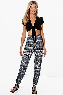 Boohoo Janice Monochrome Print Relaxed Joggers