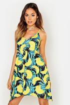 Boohoo Banana Print Swing Dress