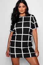 Boohoo Plus Isobel Grid Print T Shirt Dress