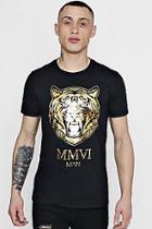 Boohoo Man Tiger Foil Print T-shirt