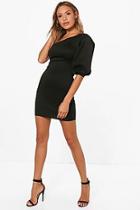 Boohoo Delia One Shoulder Puff Sleeve Bodycon Dress
