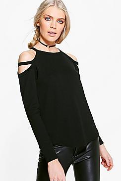 Boohoo Carolyn Caged Cold Shoulder Top