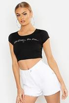 Boohoo All Killer No Filler Printed Crop Top