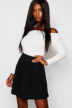 Boohoo Pleated Front Mini Skirt