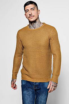 Boohoo Chunky Rib Knit Crew Nexk Jumper