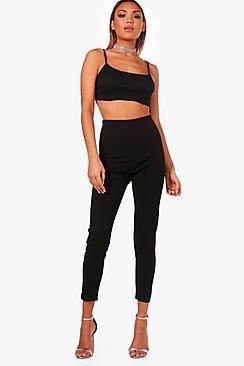 Boohoo Abbie Highwaist Crepe Leggings