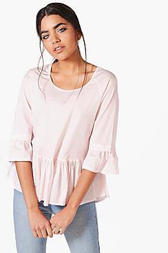 Boohoo Kylie Woven Stripe Smock Top
