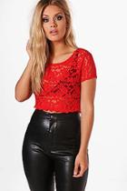 Boohoo Plus Lucy Lace Crop Top