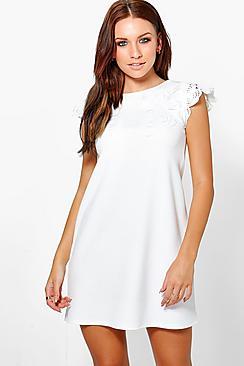 Boohoo Brenda Embroidered Top Shift Dress