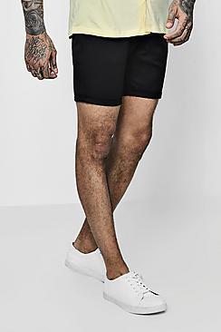 Boohoo Mid Length Chino Short In Black