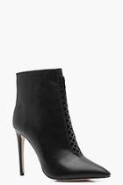 Boohoo Fiona Pointed Stilletto Shoe Boots With Ladder Detail