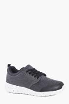 Boohoo Lace Up Running Trainers With Speckled Sole Grey