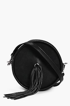 Boohoo Tia Fringed Eyelet Detail Cross Body Bag