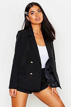 Boohoo Petite Double Breasted Military Blazer