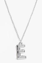 Boohoo Silver E Initial Charm Necklace