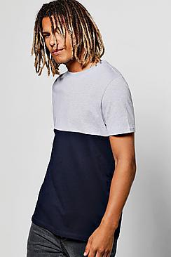 Boohoo Longline Spliced Half/half Stripe T-shirt