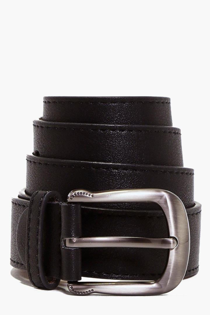 Boohoo Heidi Curved Buckle Boyfriend Belt Black