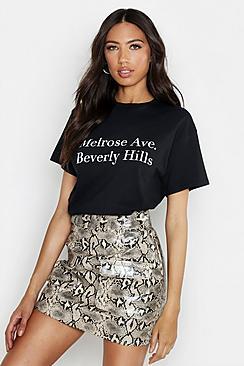 Boohoo Melrose Avenue Slogan T-shirt