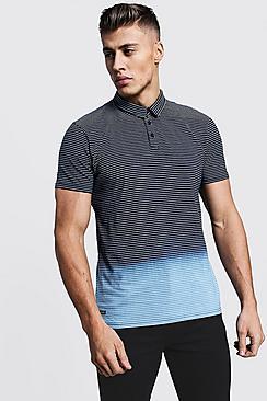 Boohoo Ombre Stripe Jersey Polo