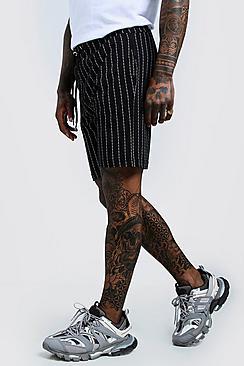 Boohoo Man Repeat Pinstripe Print Short