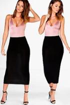 Boohoo Amalia 2 Pack Basic Jersey Longer Line Midi Skirt