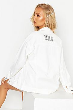 Boohoo 'mrs' Oversized Denim Jacket