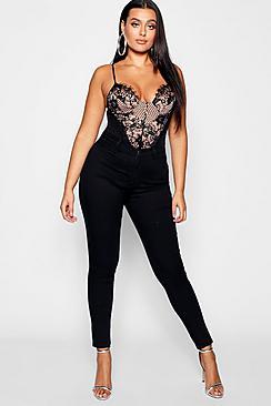 Boohoo Plus Super High Waisted Power Stretch Skinny Jeans