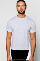 Boohoo Curved Front Colour Block T Shirt Grey