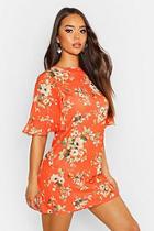 Boohoo Woven Floral Keyhole Shift Dress