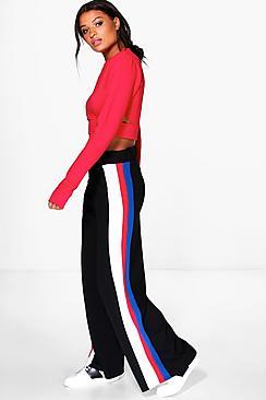 Boohoo Shea Side Stripe Drawcord Front Pant