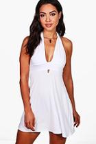 Boohoo Alice Jersey Plunge Beach Mini Dress