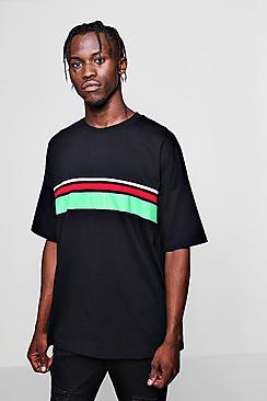 Boohoo Boxy Fit Colour Block Tape T-shirt