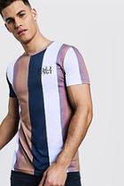 Boohoo Neutral Stripe T-shirt With Cali Print