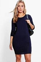Boohoo Plus Macie 3/4 Sleeve Bodycon Dress
