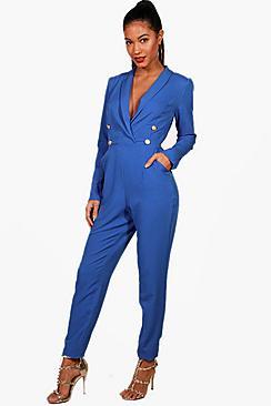 Boohoo Military Blazer Jumpsuit