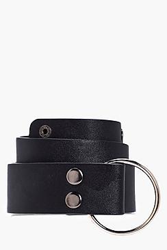 Boohoo Emma O-ring Popper Stud Boyfriend Belt
